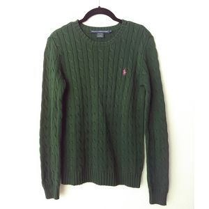 Ralph Lauren Cable Knit Sweater, Forest Green